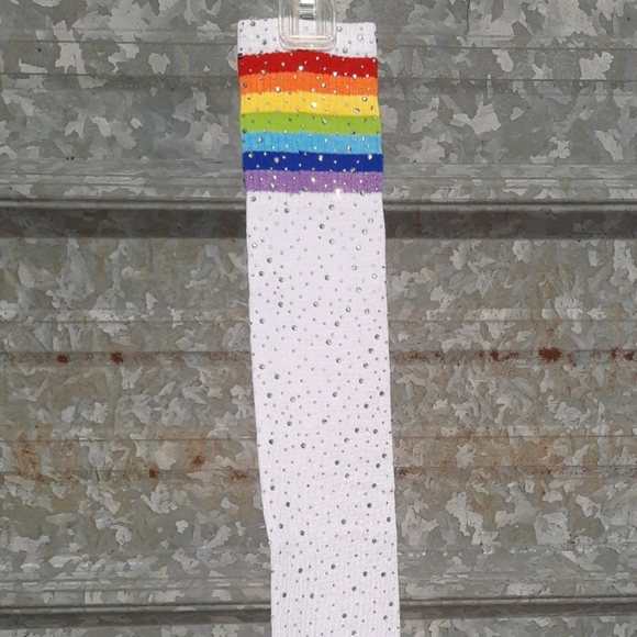 Rainbow Rhinestone Thigh High socks - Picture 17 of 17